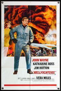 5e331 HELLFIGHTERS 1sh '69 John Wayne as fireman Red Adair, Katharine Ross