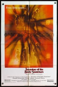 5e357 INVASION OF THE BODY SNATCHERS 1sh '78 Philip Kaufman classic remake of deep space invaders!