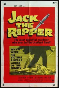 5e366 JACK THE RIPPER 1sh '60 American detective helps Scotland Yard find fabled killer!