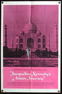 5e367 JACQUELINE KENNEDY'S ASIAN JOURNEY 1sh '62 great image of Jackie in front of Taj Mahal!