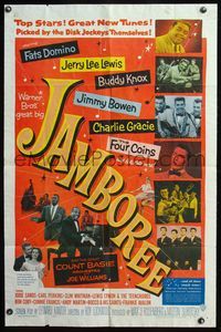 5e368 JAMBOREE 1sh '57 Fats Domino, Jerry Lee Lewis & other early rockers pictured!