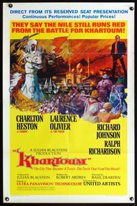 5e381 KHARTOUM style A new campaign 1sh '66 art of Charlton Heston & Laurence Olivier!