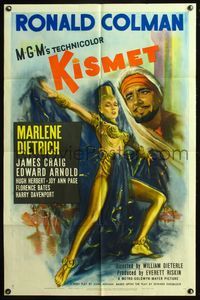 5e385 KISMET style C 1sh '44 art of super sexy Marlene Dietrich as harem girl!