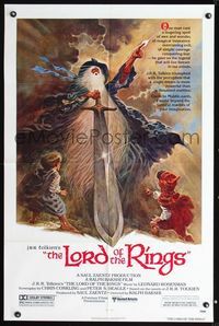 5e421 LORD OF THE RINGS 1sh '78 J.R.R. Tolkien fantasy classic, Ralph Bakshi, cool Tom Jung art!