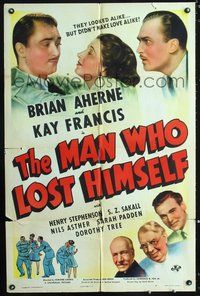 5e442 MAN WHO LOST HIMSELF 1sh '41 Kay Francis can tell Brian Aherne's double isn't her husband!