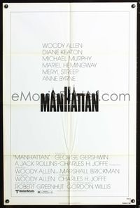5e447 MANHATTAN 1sh '79 Woody Allen, Diane Keaton, New York City classic!