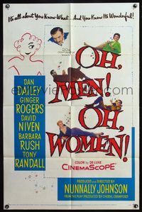 5e507 OH MEN OH WOMEN 1sh '57 Dan Dailey, Ginger Rogers, David Niven, Barbara Rush