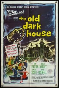 5e511 OLD DARK HOUSE 1sh '63 William Castle's killer-diller with a nuthouse of kooks!