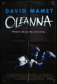 5e517 OLEANNA int'l 1sh '94 David Mamet, William H. Macy, whatever side you take, you're wrong!