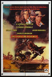5e527 ONCE UPON A TIME IN THE WEST 1sh R80s Sergio Leone, art of Claudia Cardinale & Henry Fonda!