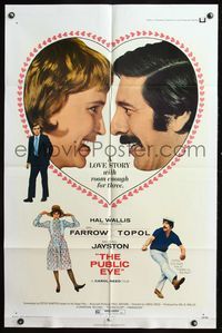 5e566 PUBLIC EYE 1sh '72 Mia Farrow & Topol in love, directed by Carol Reed!