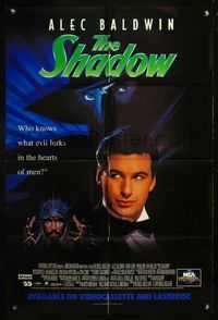 5e648 SHADOW video 1sh '94 Alec Baldwin knows what evil lurks in the hearts of men!