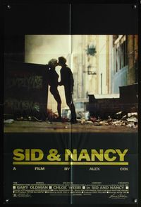 5e665 SID & NANCY foil title 1sh '86 Gary Oldman as Sid Vicious, Chloe Webb as Nancy Spungen!