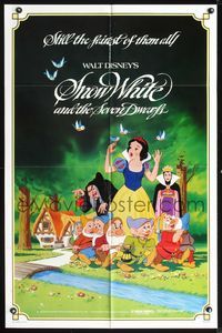 5e711 SNOW WHITE & THE SEVEN DWARFS 1sh R83 Walt Disney animated cartoon classic!