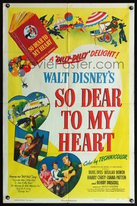 5e713 SO DEAR TO MY HEART 1sh '49 Walt Disney, Burl Ives, Beulah Bondi, Harrey Carey