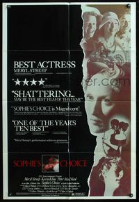 5e726 SOPHIE'S CHOICE reviews 1sh '82 Alan J. Pakula, Meryl Streep, Kevin Kline, Peter MacNicol!
