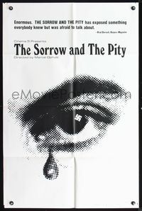5e728 SORROW & THE PITY 1sh '71 Marcel Ophuls classic WWI documentary, swastika in eye art!