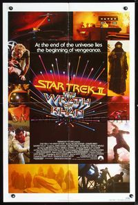 5e739 STAR TREK II 1sh '82 The Wrath of Khan, Leonard Nimoy, William Shatner, sci-fi sequel!