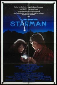 5e742 STARMAN 1sh '84 John Carpenter, close-up of alien Jeff Bridges & Karen Allen!
