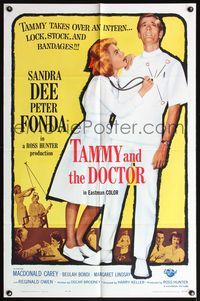 5e777 TAMMY & THE DOCTOR 1sh '63 Harry Keller directed, Peter Fonda, sexy nurse Sandra Dee!