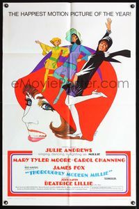 5e831 THOROUGHLY MODERN MILLIE 1sh '67 Bob Peak art of singing & dancing Julie Andrews!