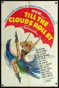 5e852 TILL THE CLOUDS ROLL BY style C 1sh '46 great art of sexy showgirl with umbrella!