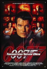 5e871 TOMORROW NEVER DIES 1sh '97 Pierce Brosnan as James Bond 007, Michelle Yeoh, Teri Hatcher!