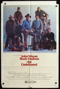 5e923 UNDEFEATED style A 1sh '69 Civil War John Wayne & Rock Hudson!