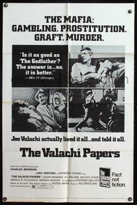 5e935 VALACHI PAPERS style C 1sh '72 directed by Terence Young, Charles Bronson in the mob!