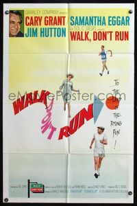 5e949 WALK DON'T RUN 1sh '66 Cary Grant & Samantha Eggar at Tokyo Olympics!
