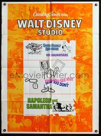 5e953 WALT DISNEY STUDIO teaser 1sh '70s 101 Dalmatians & three upcoming Disney features!