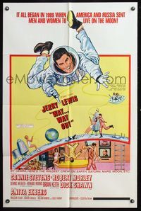 5e959 WAY WAY OUT 1sh '66 astronaut Jerry Lewis sent to live on the moon in 1989!