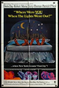 5e977 WHERE WERE YOU WHEN THE LIGHTS WENT OUT? style B 1sh '68 Doris Day, Robert Morse, Terry-Thomas