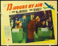 5f314 13 HOURS BY AIR LC '36 Fred MacMurray, Joan Bennett, Zasu Pitts, cool airplane art!