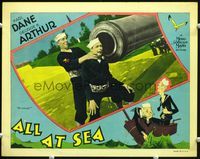 5f329 ALL AT SEA LC '29 Karl Dane as Stupid McDuff holding George Arthur's head at huge cannon!