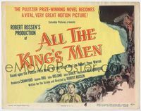 5f076 ALL THE KING'S MEN TC '50 Louisiana Governor Huey Long biography with Broderick Crawford!