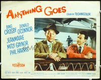 5f340 ANYTHING GOES LC#8 '56 Broadway musicians Bing Crosby & Donald O'Connor on ship deck!