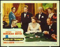 5f343 ARCH OF TRIUMPH LC#7 '47 Charles Boyer watches pretty Ingrid Bergman gamble at baccarat!