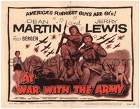 5f079 AT WAR WITH THE ARMY TC R58 wacky Dean Martin & Jerry Lewis in uniform on battlefield!
