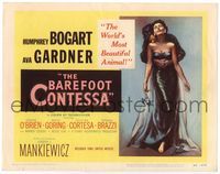 5f085 BAREFOOT CONTESSA TC '54 great artwork of Humphrey Bogart & sexy full-length Ava Gardner!