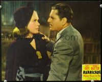 5f358 BARRICADE LC '39 close up of beautiful Alice Faye & Warner Baxter glaring at each other!
