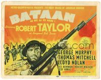 5f087 BATAAN TC '43 Robert Taylor with rifle in the story of a World War II patrol of 13 heroes!