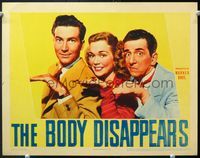 5f389 BODY DISAPPEARS LC '41 wacky image of Jane Wyman, Jeffrey Lynn, Edward Everett Horton!