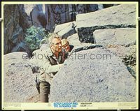 5f402 BUTCH CASSIDY & THE SUNDANCE KID LC #6 '69 Paul Newman & Robert Redford behind rocks!