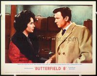 5f405 BUTTERFIELD 8 LC#4 '60 callgirl Elizabeth Taylor asks Laurence Harvey where they are going!