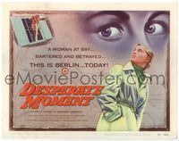 5f129 DESPERATE MOMENT TC '53 Mai Zetterling is a woman at bay in Berlin, cool close up eyes art!