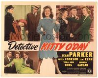 5f132 DETECTIVE KITTY O'DAY TC '44 full-length smiling female sleuth Jean Parker pointing gun!