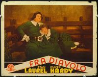 5f456 DEVIL'S BROTHER Span/US LC R40s great close up of Stan Laurel sleeping on Oliver Hardy!