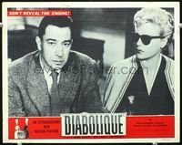 5f461 DIABOLIQUE LC '55 close portrait of Paul Meurisse & Simone Signoret in Les Diaboliques!