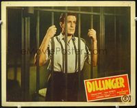 5f464 DILLINGER LC '45 close up of brutal gangster Lawrence Tierney behind bars in prison cell!